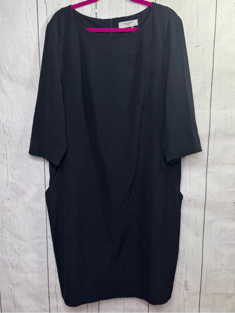 M.M.LaFleur Black Size 3X Shift Dress Pockets Quiet Luxury Career Minimalist